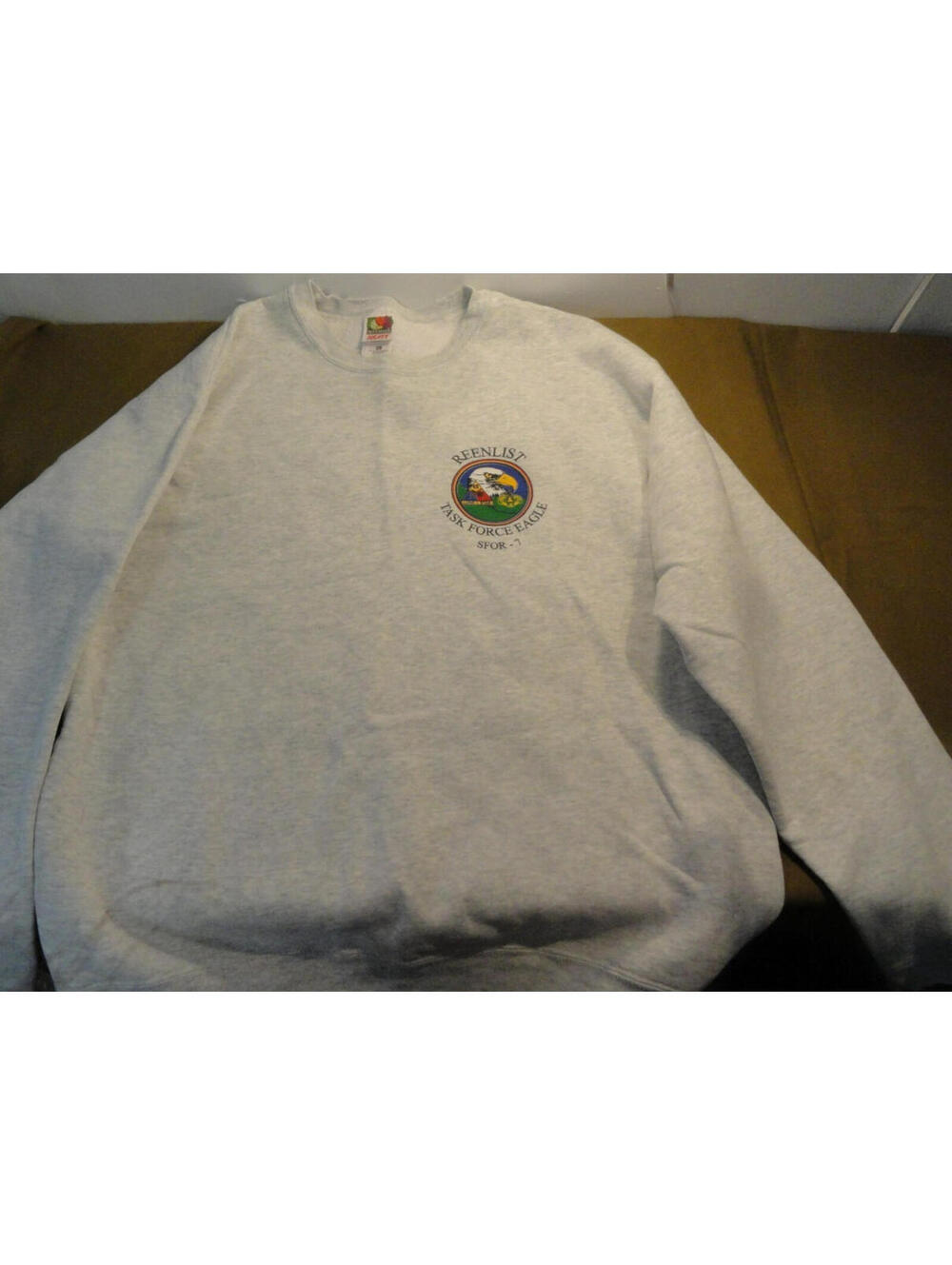 DISCONTINUED REENLIST TASK FORCE EAGLE SFOR 7 GRAY PULLOVER UNIT SWEATSHIRT XL
